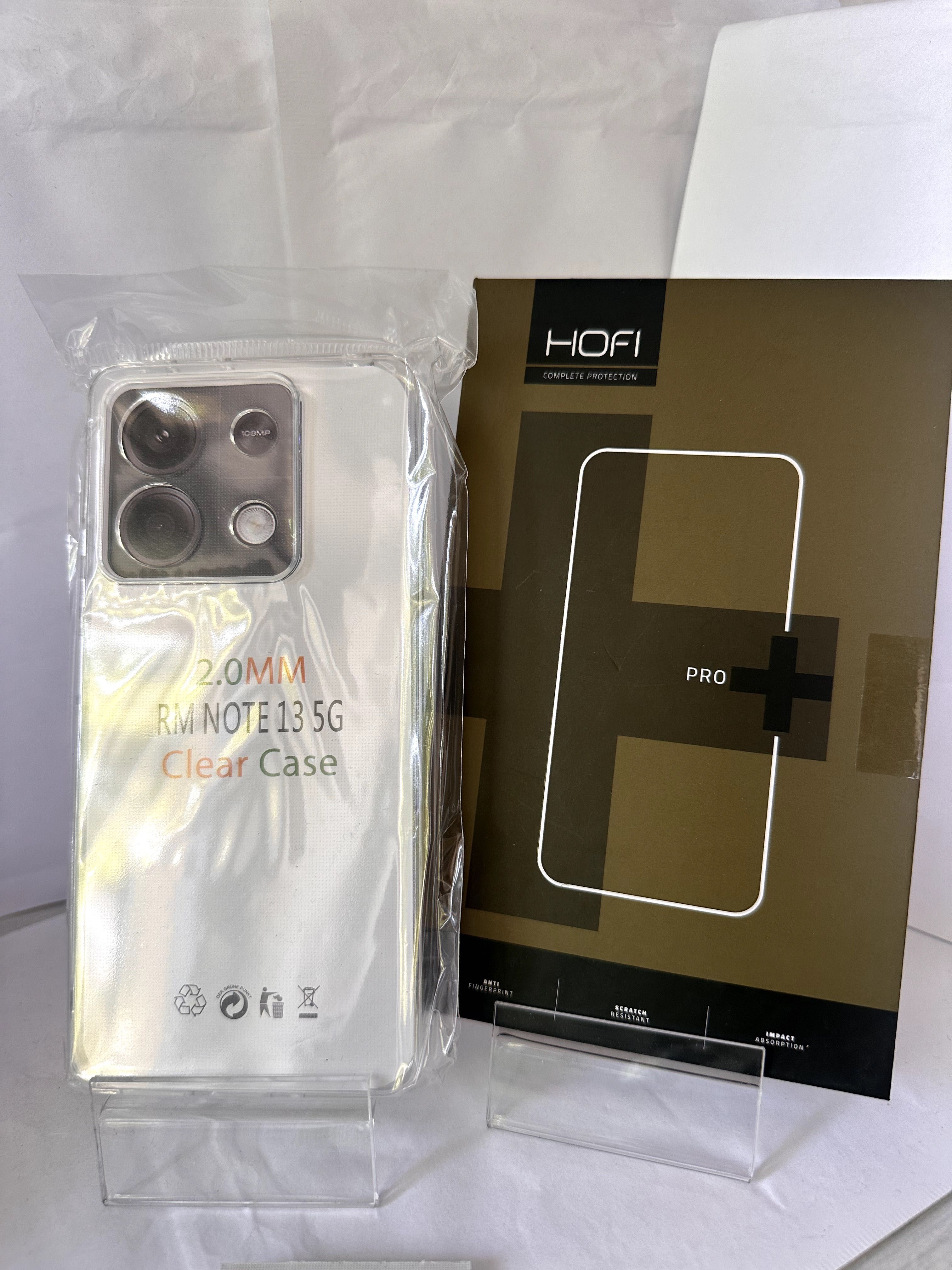 etui przeźroczyste 2mm Xioami Redmi Note 13 5G + szkło HofiGlass pro+