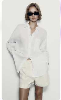 Нова біла льняна сорочка Zara
