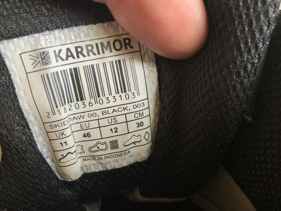 Теплющие фирменные кожаные зимние ботинки Karrimor. Размер 45 / 30 см