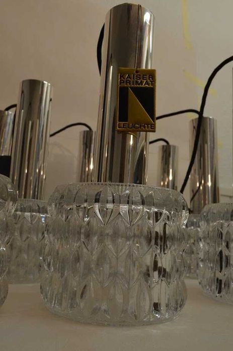11x Vintage 60's 70's glass Lamp Kaiser Primat Leuchten