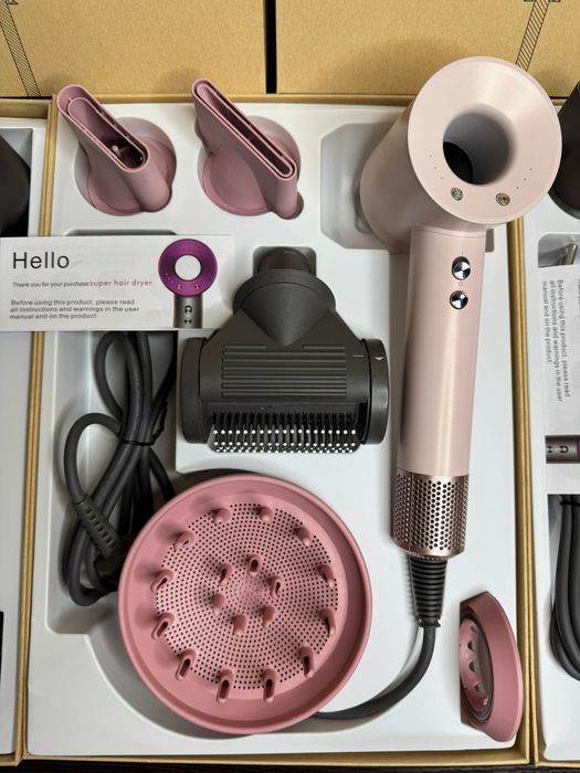 Фен для волосся з 5 насадками (Дифузор, Насадка щітка для пригладження