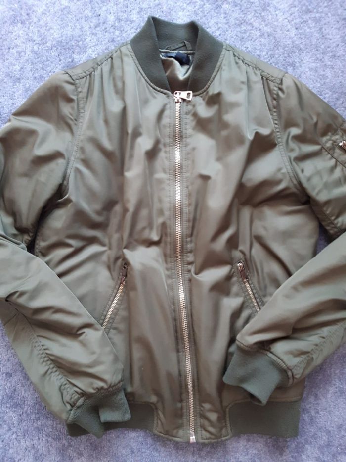 Pilotka Bomber bomberka Top Shop khaki militarna boho złote zamki