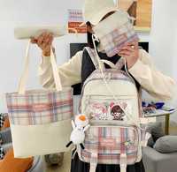 Набор 4в1 школьный рюкзак, шоппер, пенал, клатч для девочки - новый