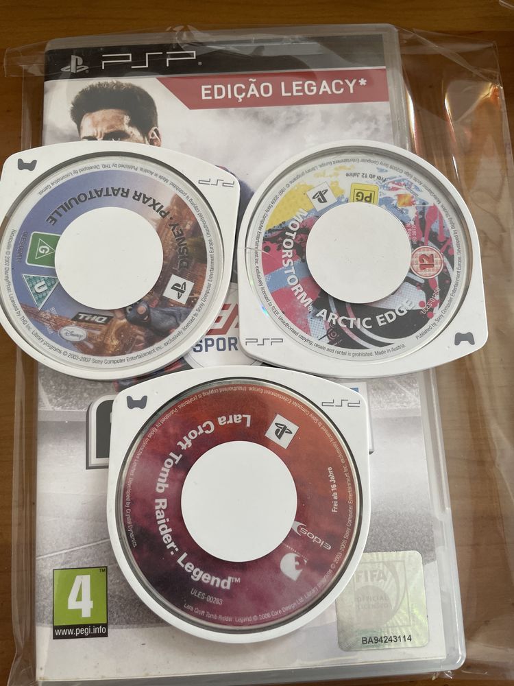 Jogos PSP + caixas para jogos FIFA Grand Turismo Football manager