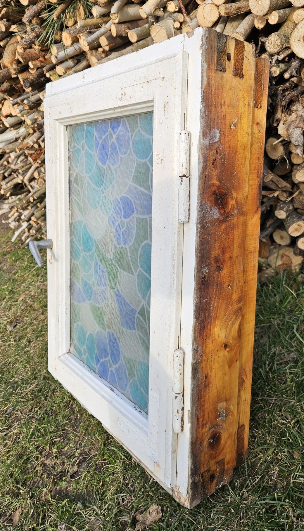 Stare okno drewniane PRL 60x45