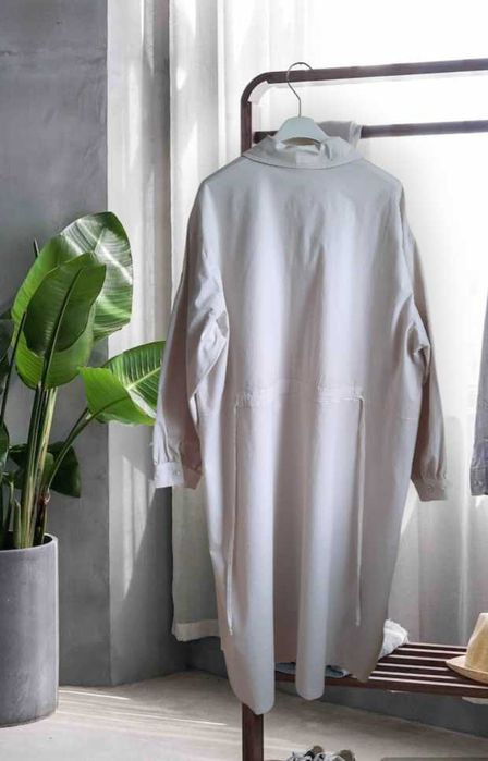 Długa koszula / sukienka koszulowa asymetryczna kieszenie GOYA