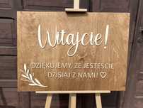 Tablica powitalna boho rustykalna na wesele ślub