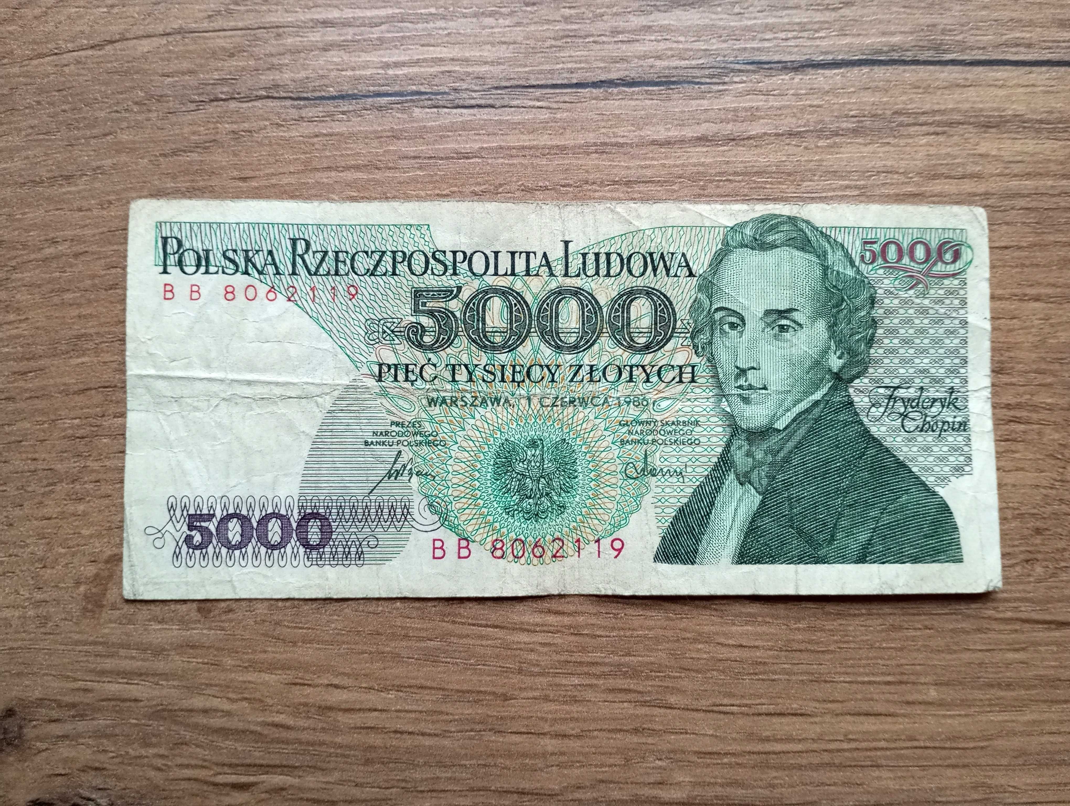 5000 zł  1986  - BB - Bardzo Rzadki  L7