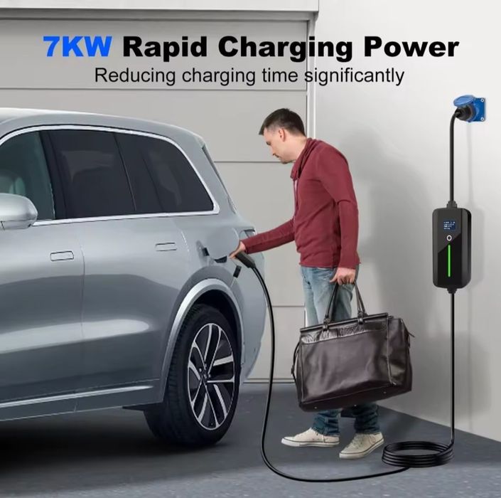 Carregador Portátil Eletricos 7 kw - 32A - c/ Bolsa e 5 METROS CABO