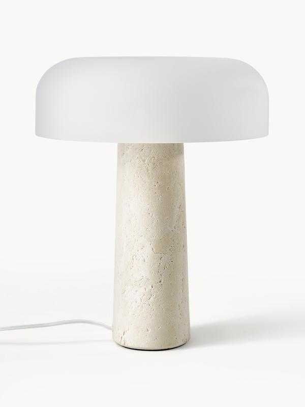 Lampa stołowa z trawertynową podstawą Carla Ø32 x H39cm