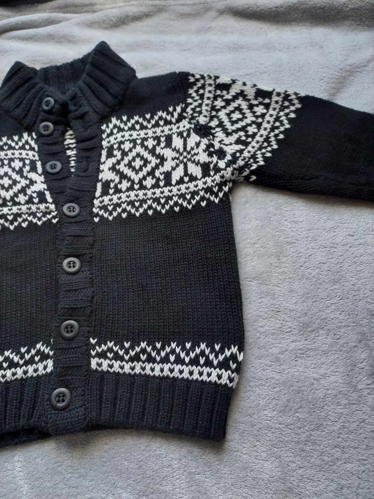 Sweter zimowy rozpinany z bawełny 86