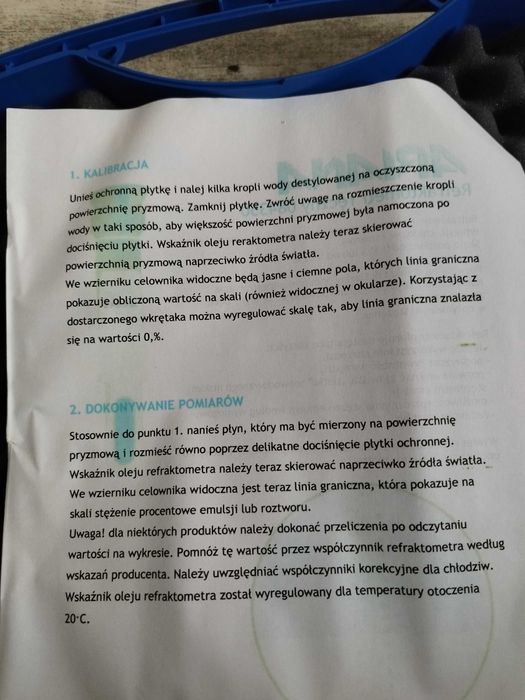 Refraktometr -Analizator emulsji chłodniczych