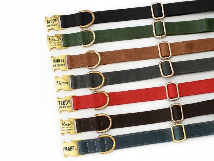 Obroża Dla Psa Skórzana Z Grawerem R. Xl Czerwony