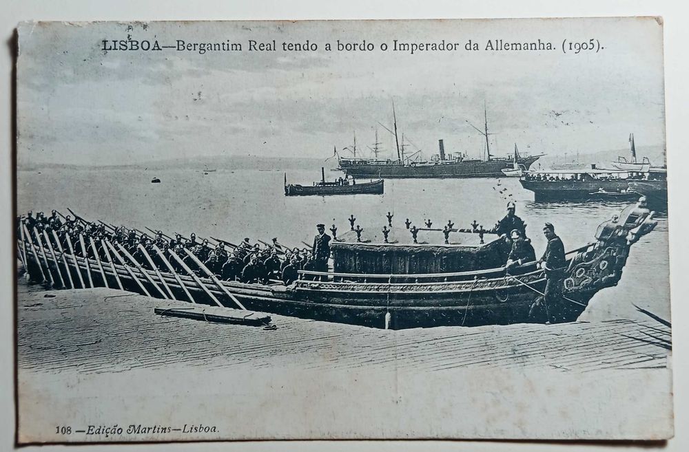 Excelente postal de Portugal de 1905 Lisboa Bergantim Real