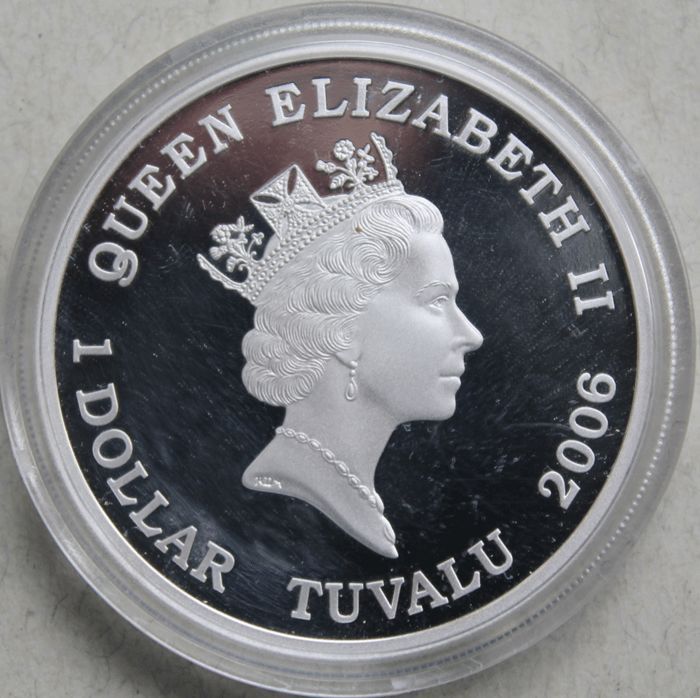 Монета Тувалу 1 доллар 2006 Lamborghini серебро Dollar Elizabeth I