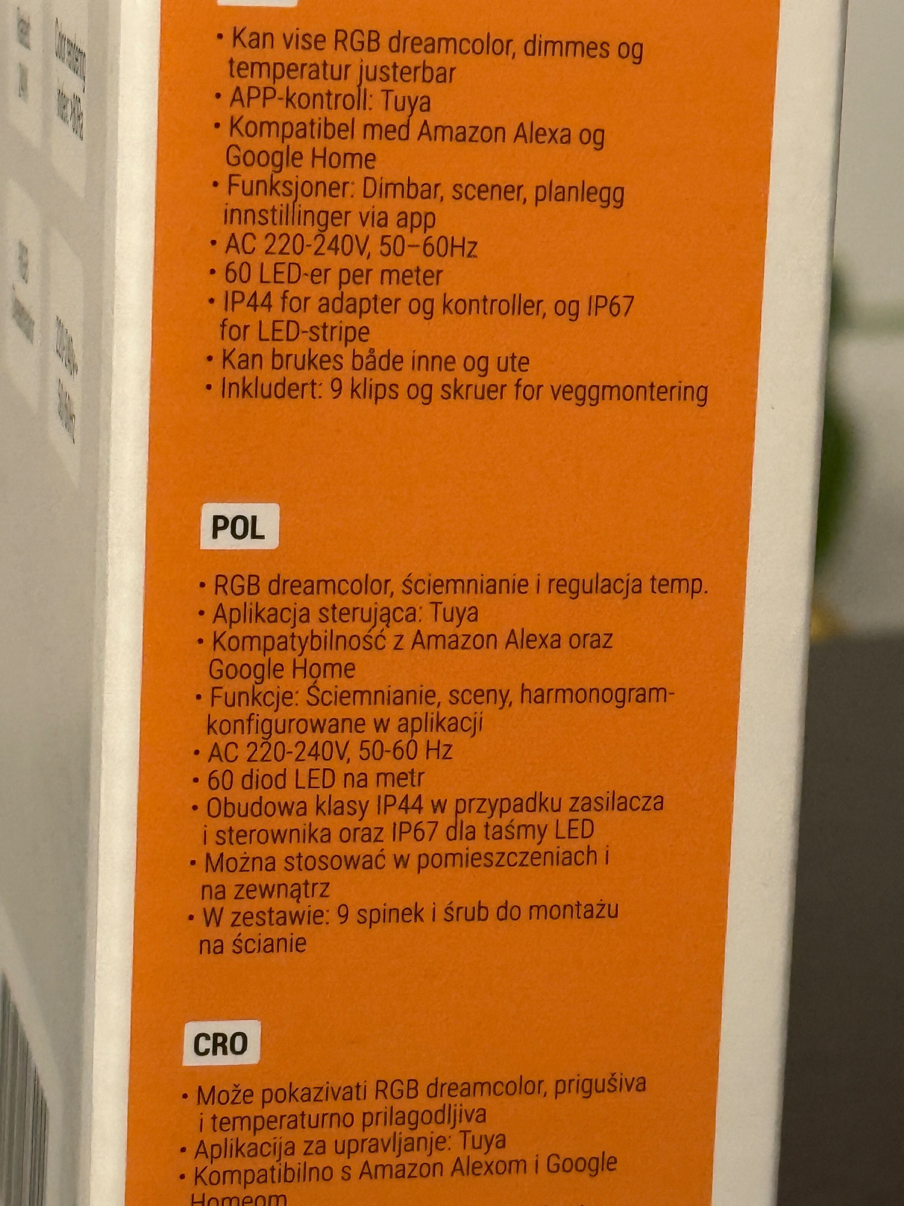 Neon / taśma LED 3m na zewnątrz Denver LCO-351 SMART Tuya