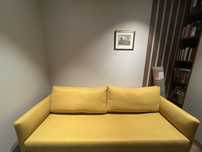 Sofa , rozkładana , musztardowy kolor