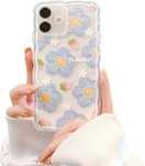 POWYSTAWOWE Silikonowe plecki OWNEST do iPhone 11 kwiaty niebieski
