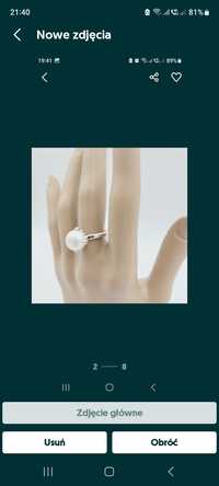 Srebrny pierścionek pr 925 z perłą rozmiary
