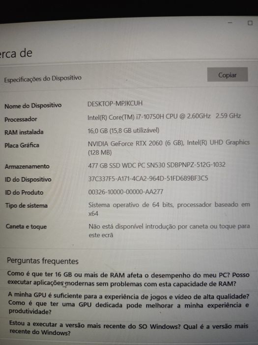 Portátil Gaming MSI GF65 thin 10SER