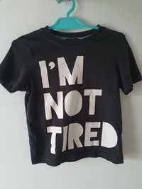 tshirt 98 george i'm not tired bluzka koszulka z krótkim rękawem