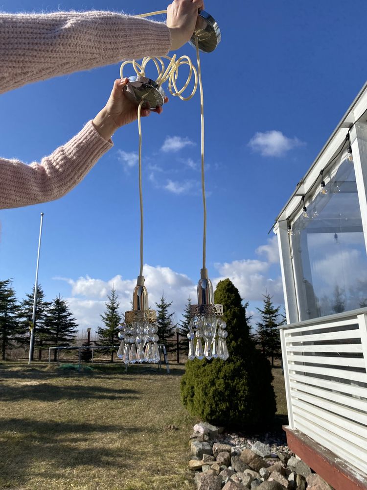 Lampy wiszące z kryształkami