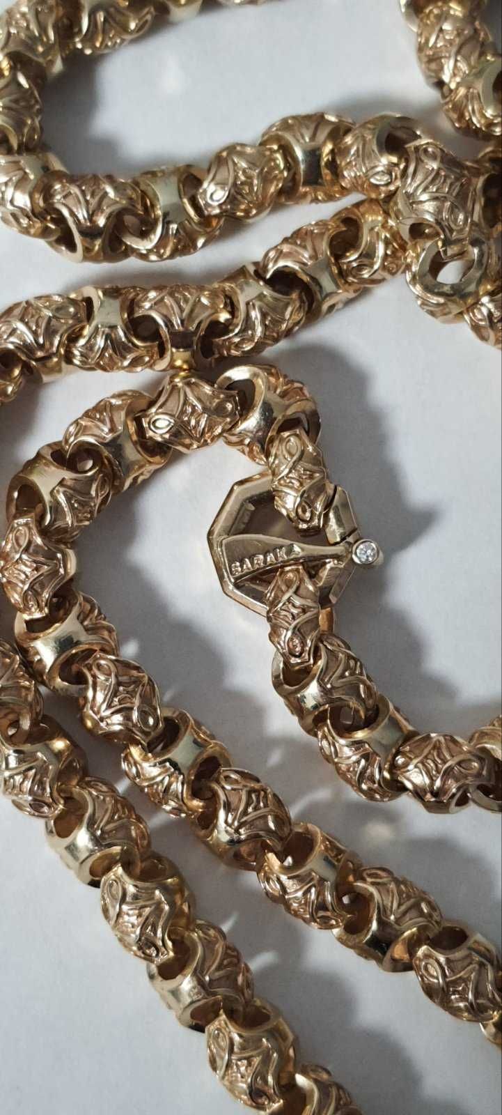 Золотая цепь 150 грамма с бриллиантами 0.60 ct.