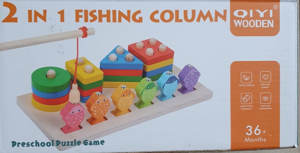 Drewniana zabawka edukacyjna.