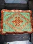 Stara francuska drewniana taca Vintage