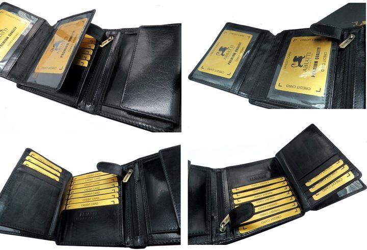 Duży Ekskluzywny Skórzany Portfel Męski Antykradzieżowy Ochrona Kart R