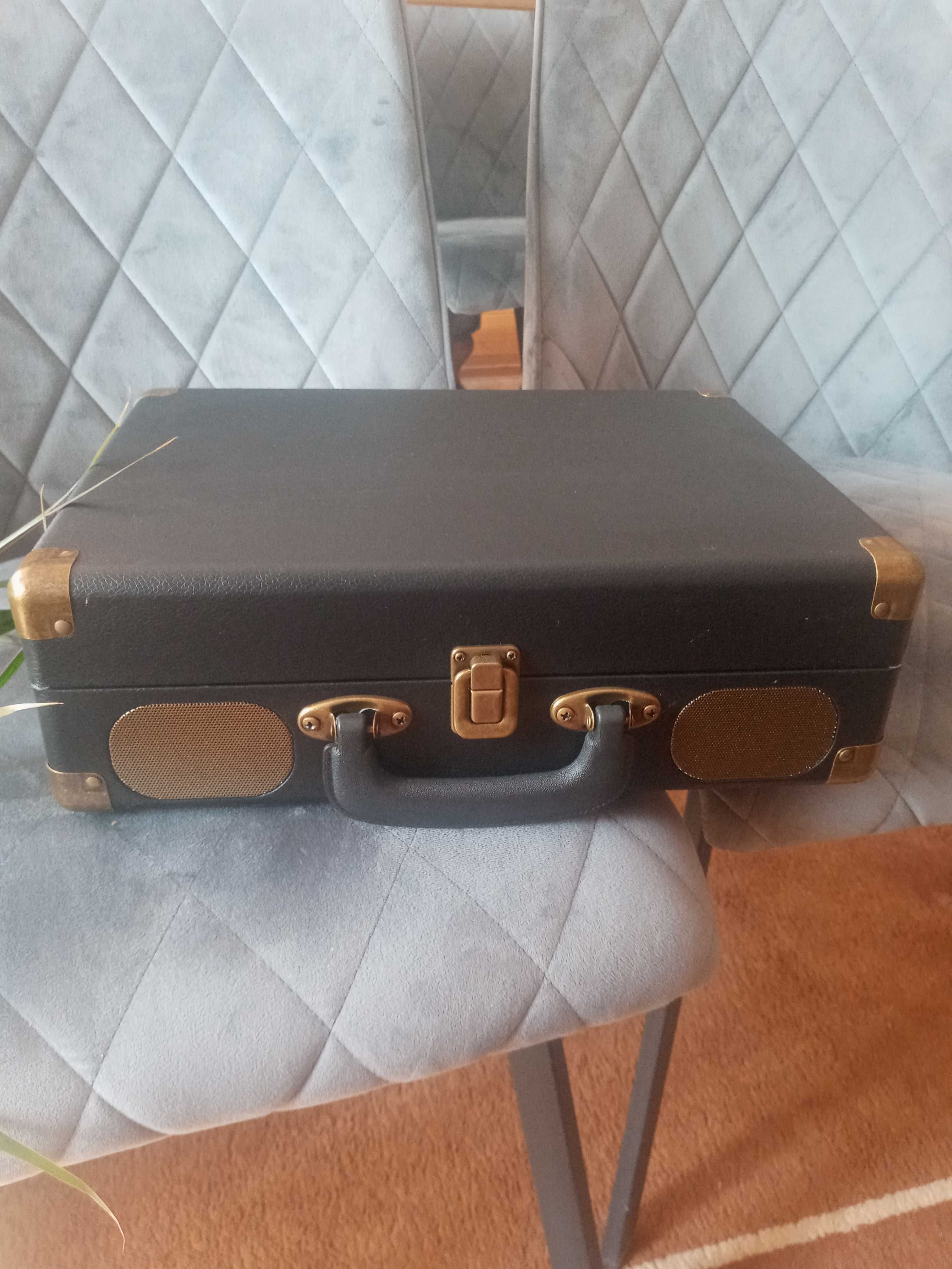 Gramofon winylowy Bluetooth 3-biegowy przenośny retro walizka