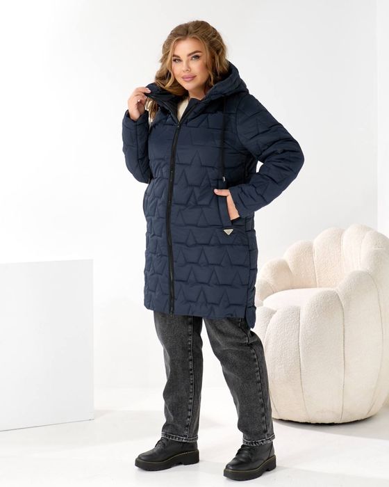 Теплая женская куртка зимняя с капюшоном удлиненная /тепла куртка зимо