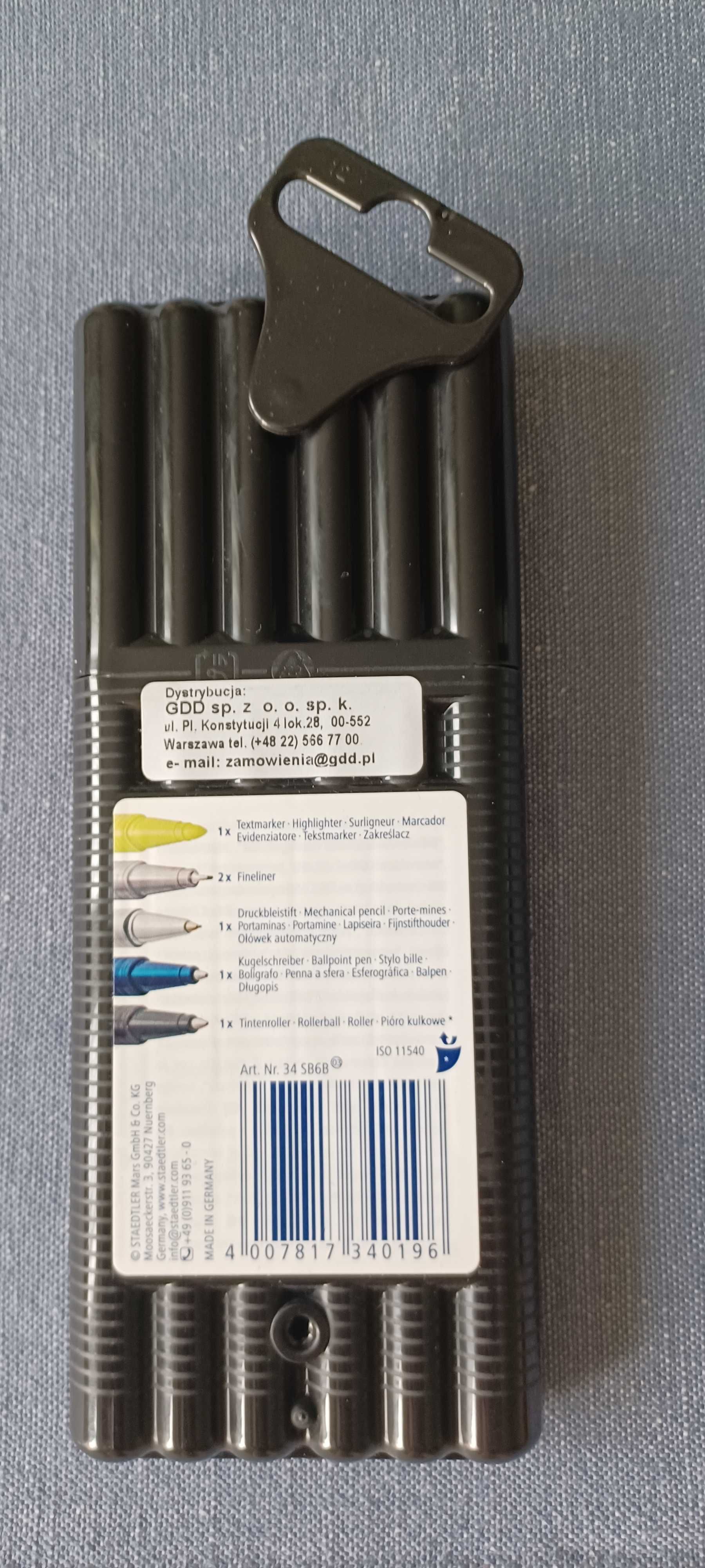 STAEDTLER TRIPLUS multi set, zest biurowy 6 elementów czarne etui Nowy