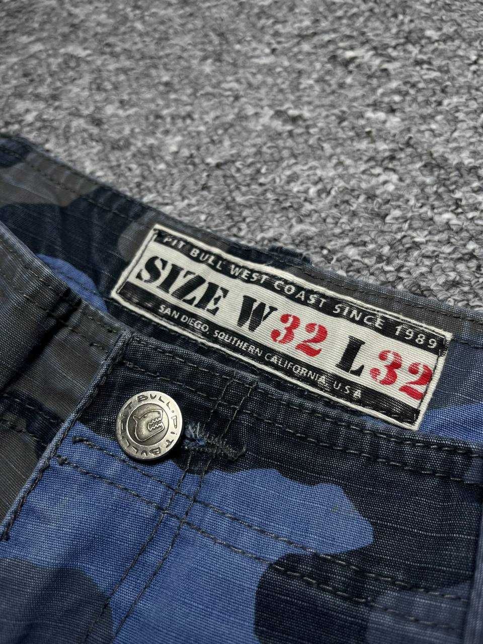 Карго шорти PIT BULL Vintage Blue Camo Military-brandit RAP sk8 y2k  M