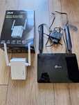 Modem 4G LTE router TP-Link oraz wzmacniacz wi-fi Asus RP-N12