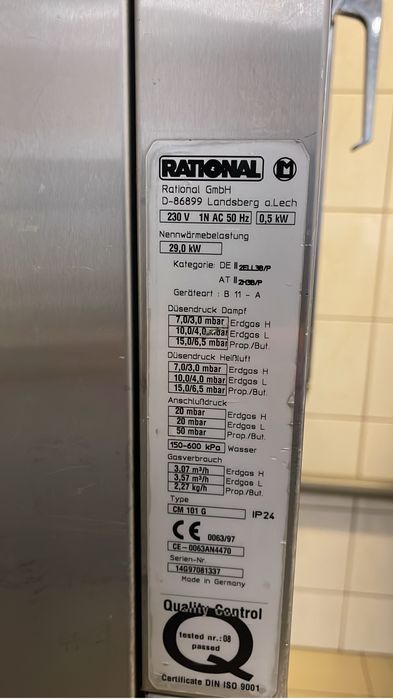 Piec gazowy gastronomiczny Rational 10 konwekcyjno-parowy