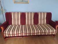Meble komplet wypoczynkowy kanapa rozkładana fotele pufy salon sofa