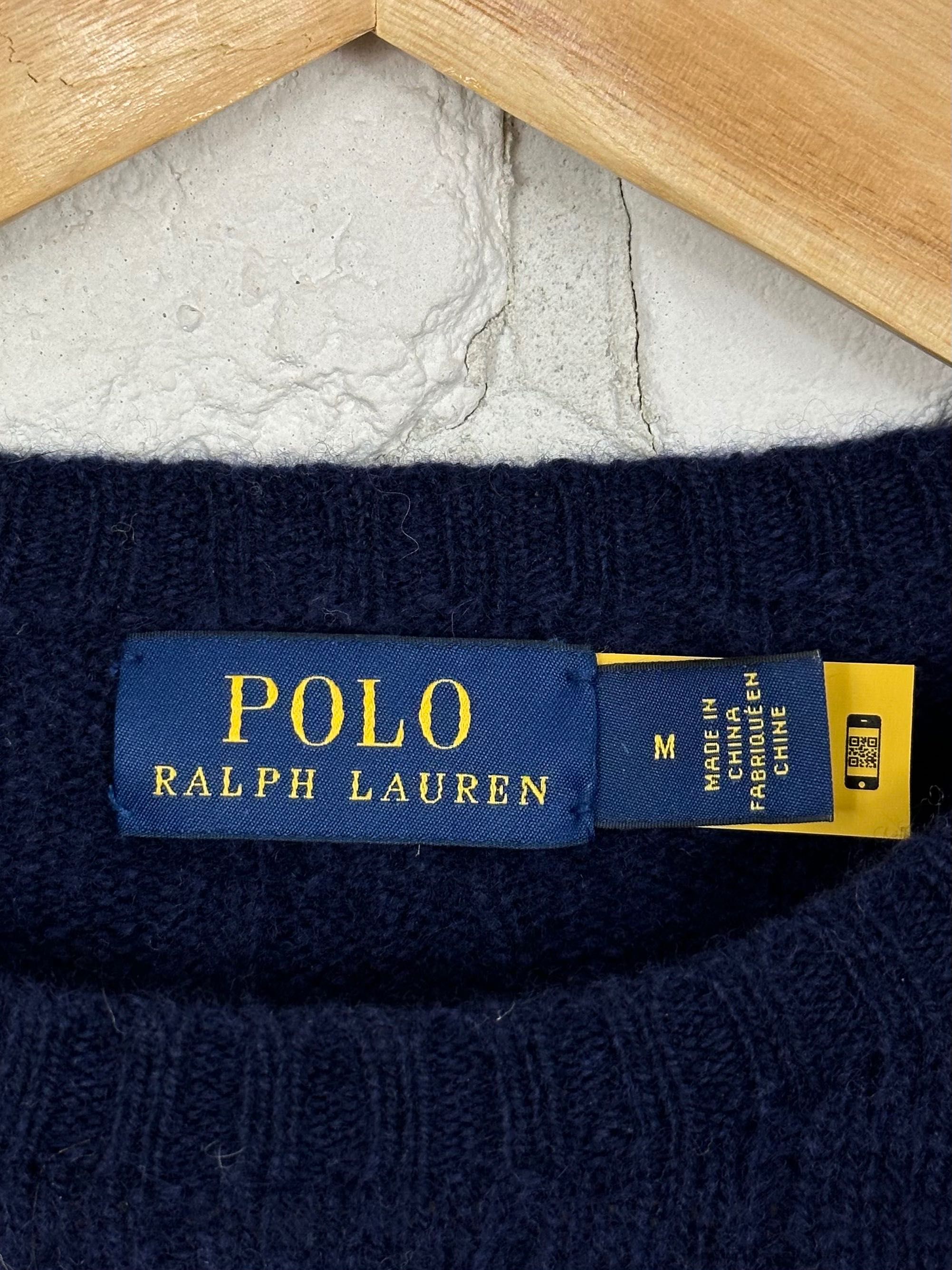 Sweter damski polo Ralph Lauren; warkocz - wełna i kaszmir