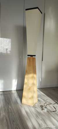 Lampa podłogowa drewno+abażur -używana