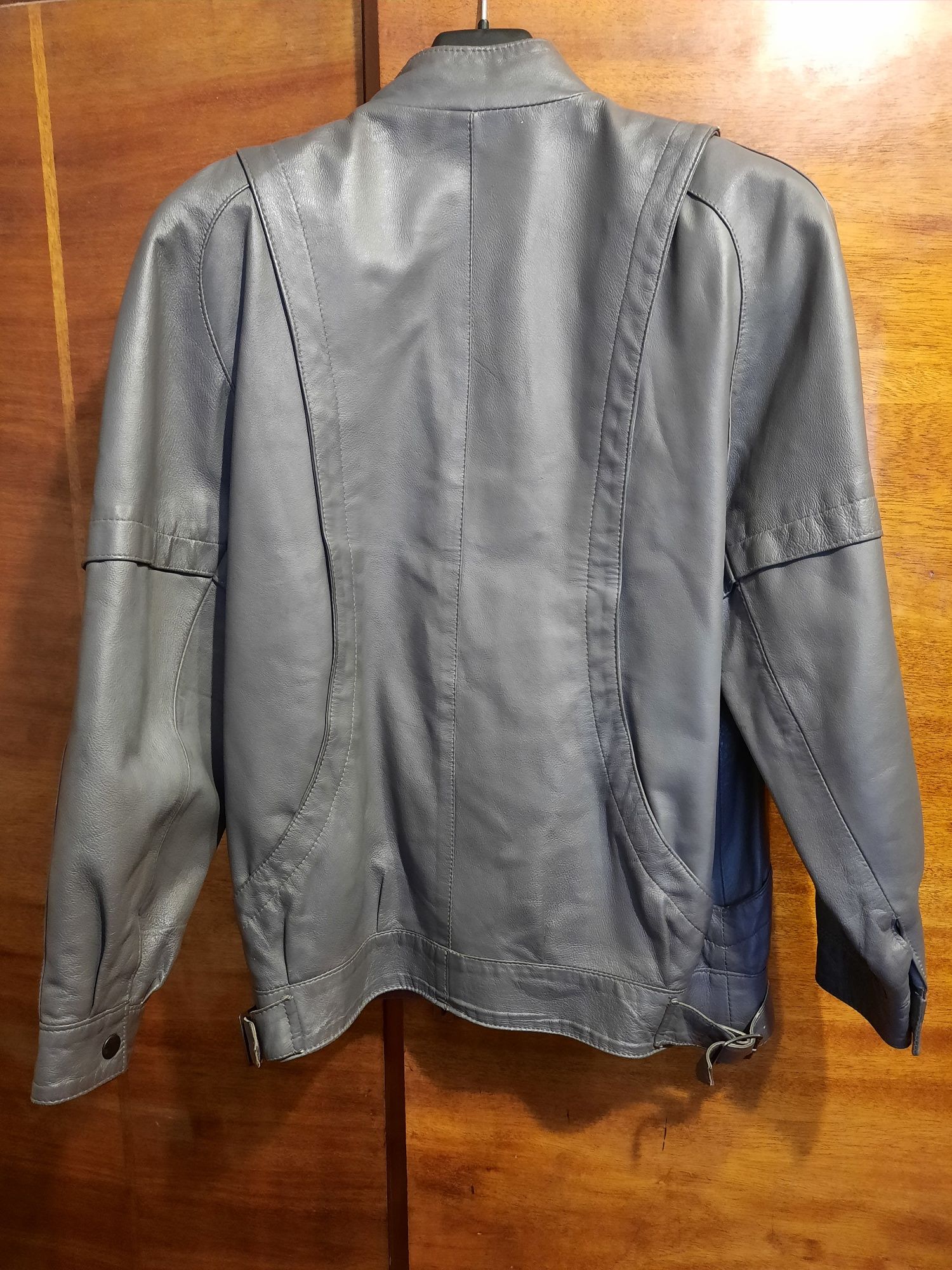 Куртка кожаная женская серая размер XS-S, -42-44