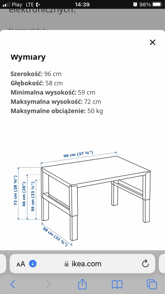 Regulowane biurko ikea pahl 96x59cm z krzeselkiem