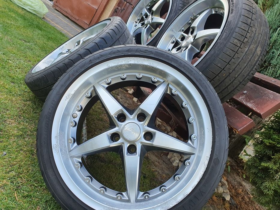 Komplet felg Aluett 18" felgi 5x112 et32 z rantami opony 2 szerokości