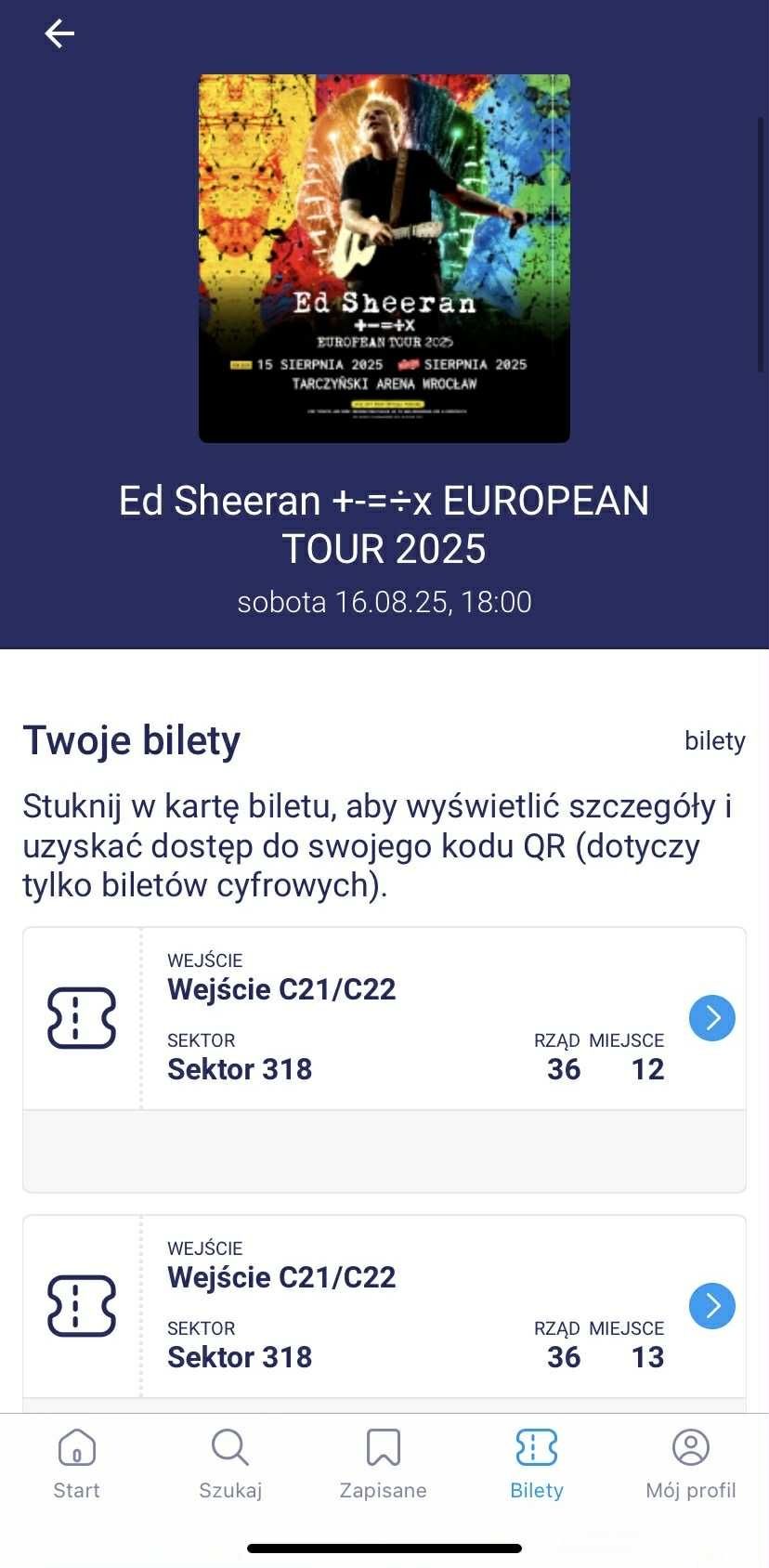 Bilety koncert Ed Sheeran 16.08.2025