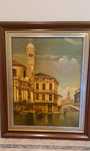 Quadro a óleo, com o tema Veneza clássica