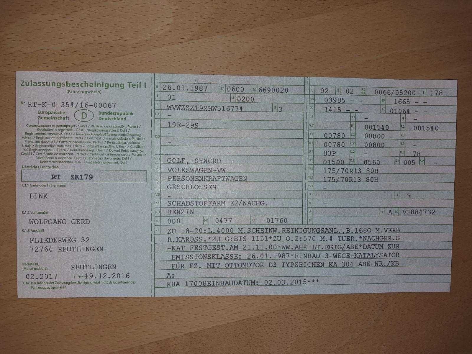 Golf 2 Syncro 1.8 benzyna