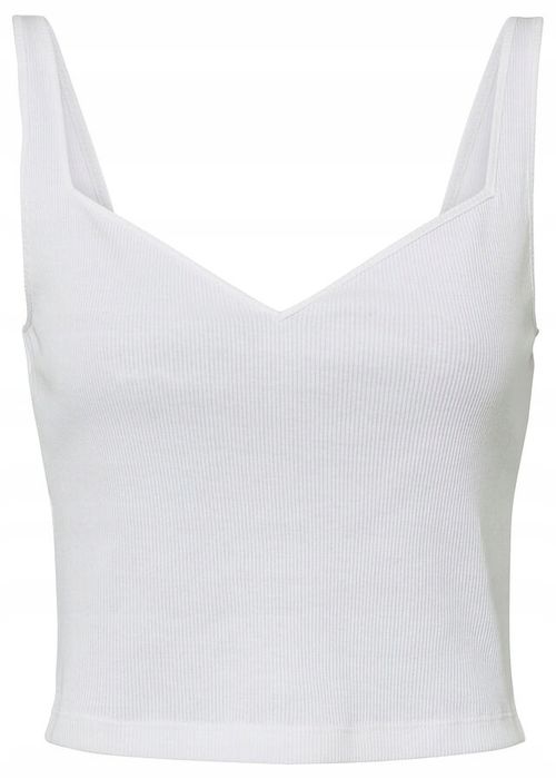 B.P.C krótki biały top w prążek r.40/42