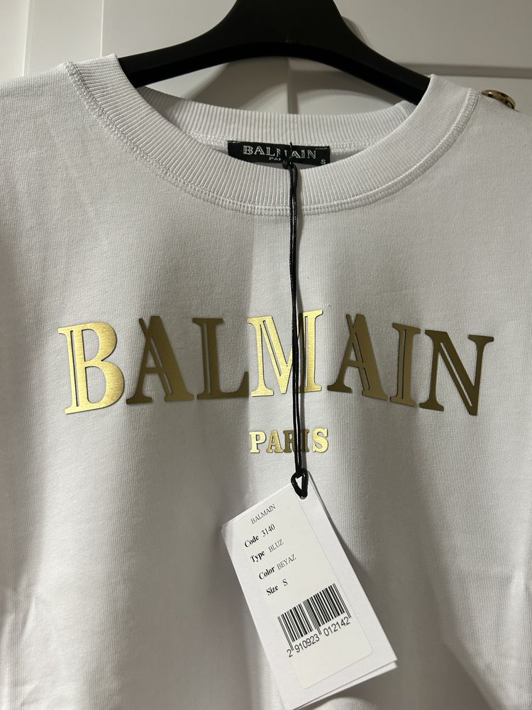 Piękna bawełniana bluzka Balmain r. Na M/L