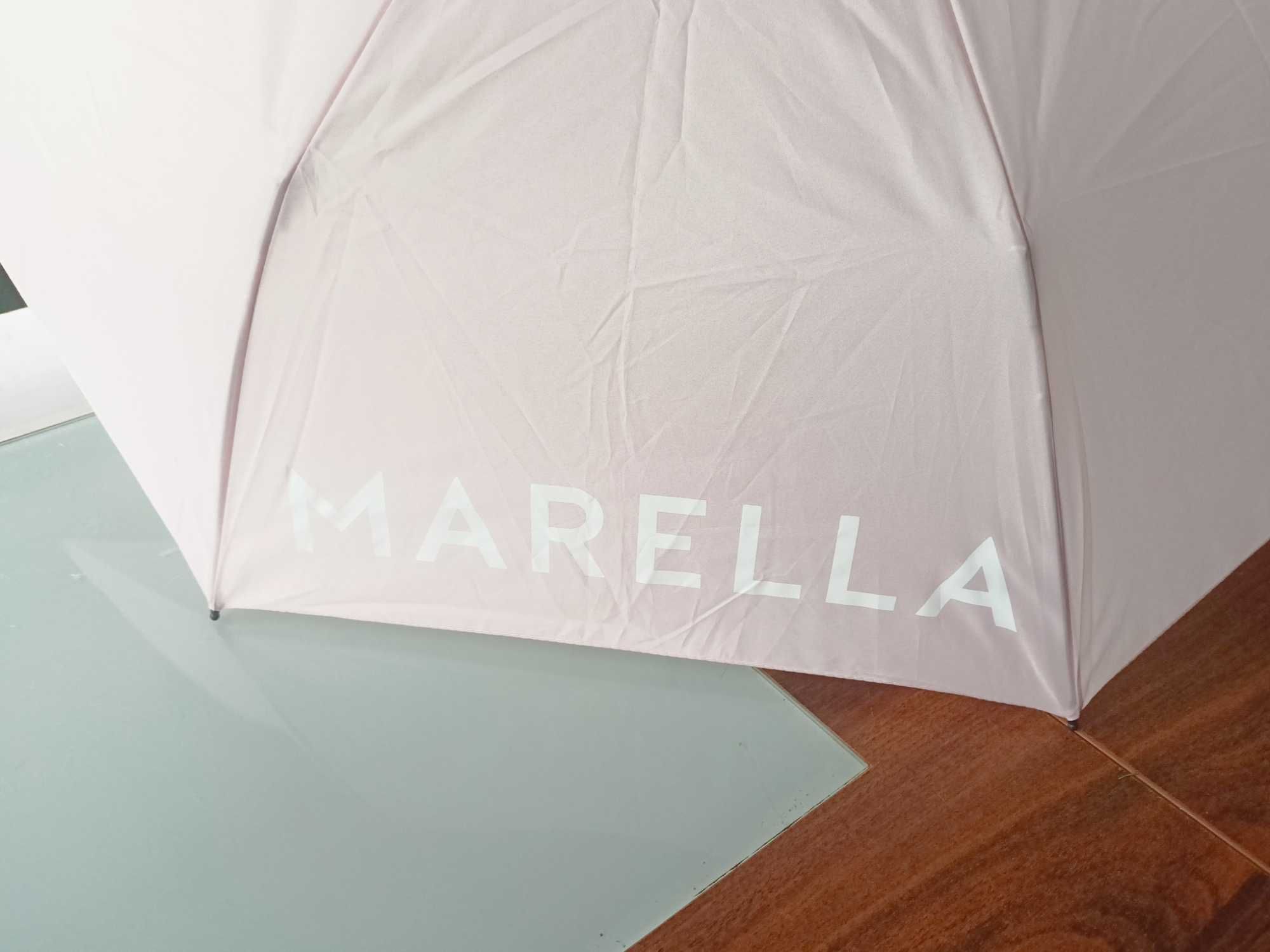 Max Mara pudrowa automatyczna parasolka z logo NOWA