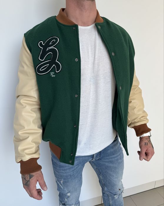 Kurtka męska bejsbolówka Zara zielona