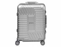 Nowa walizka podróżna mała kabinowa aluminiowa srebrna, premium, 32 l